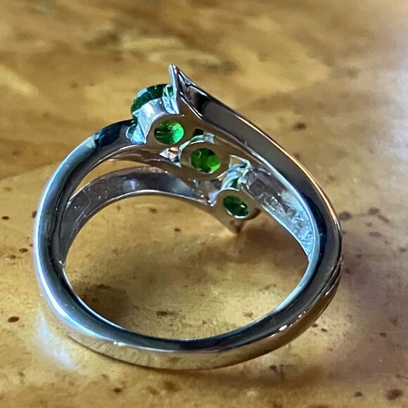 Natural Chrome Diopside Sterling Silver Ring Size 5 - Picture 5 of 9